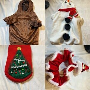 Dog holiday wear set of 4